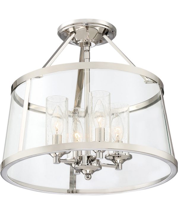 Barlow 4-light Semi Flush Mount Polished Nickel Cheap