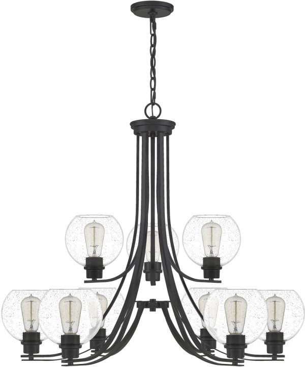 Pruitt 9-light Chandelier Matte Black For Discount