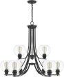 Pruitt 9-light Chandelier Matte Black For Discount