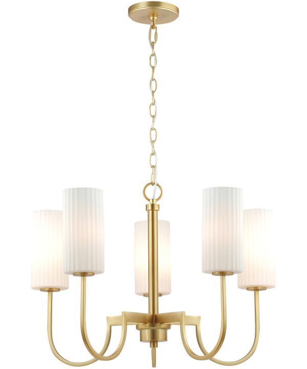 Town & Country 5-Light Chandelier Satin Brass Sale