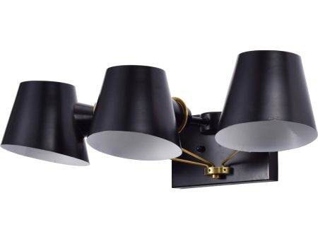 Baxter 3-Light Vanity & Wall Black   Burnished Brass For Cheap