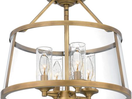 Barlow 4-light Semi Flush Mount Weathered Brass For Discount