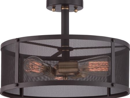 Union Station Large 3-light Semi Flush Mount Western Bronze Supply