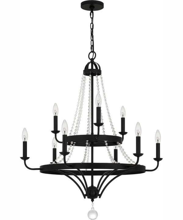 Adelaide 9-light Chandelier Matte Black Fashion