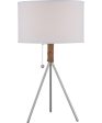 Trixie 1-Light Table Lamp Silv Rope Wrapped Deco. Linen Shade For Cheap