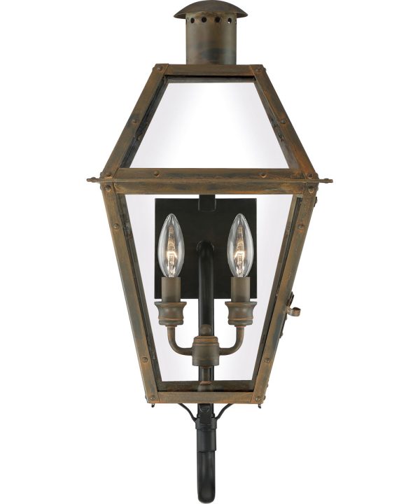 Rue De Royal Large 2-light Outdoor Wall Light Industrial Bronze Online Sale