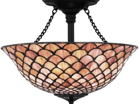 Ursa 2-light Semi Flush Mount Matte Black Fashion