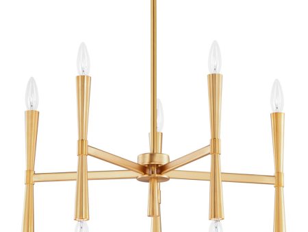 Rome 10-Light Chandelier Satin Brass Cheap