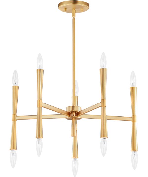 Rome 10-Light Chandelier Satin Brass Cheap