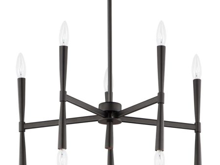 Rome 10-Light Chandelier Black Online now