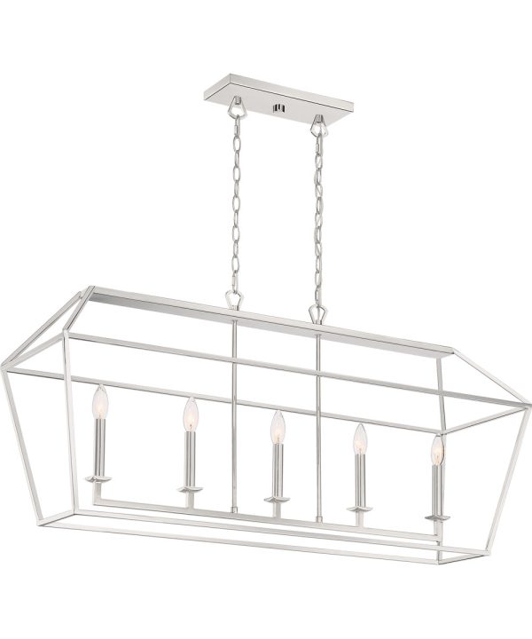 Aviary 5-light Island Light Polished Nickel Fashion