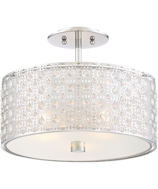 Verity Medium 3-light Semi Flush Mount Polished Chrome Online Sale