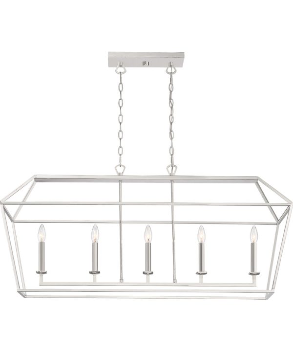 Aviary 5-light Island Light Polished Nickel Fashion