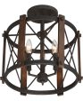 Baron Medium 3-light Semi Flush Mount Marcado Black on Sale