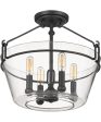 Wells 4-light Semi Flush Mount Grey Ash Online now