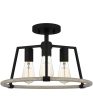 Tippet 3-light Semi Flush Mount Matte Black on Sale