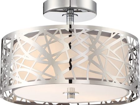 Abode Small 2-light Semi Flush Mount Polished Chrome Fashion