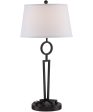 Tiona 1-Light Table Lamp Dark Bronze White Fabric Shade Online