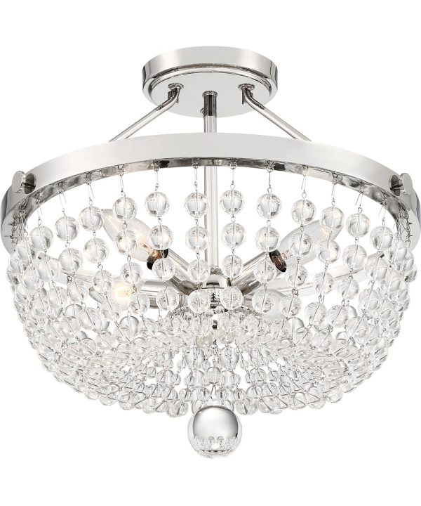 Teresa 4-light Semi Flush Mount Polished Nickel Cheap