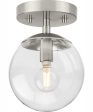 Atwell 1-Light Mid-Century Modern Semi-Flush Mount Brushed Nickel For Sale