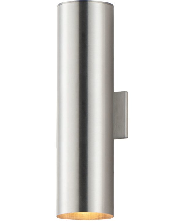 Outpost 2-Light 6 inchW x 22 inchH Outdoor Wall Sconce Brushed Aluminum For Discount