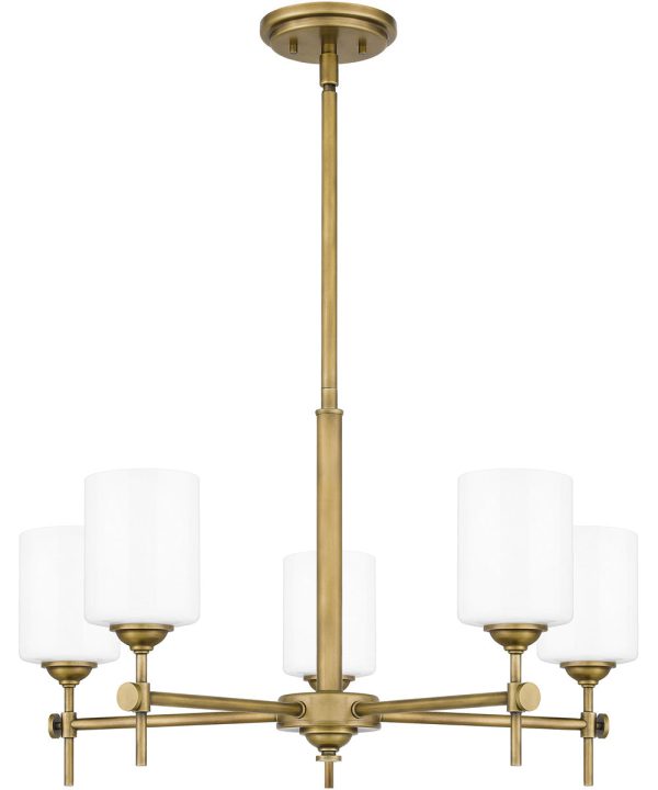 Aria 5-light Chandelier Weathered Brass on Sale