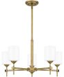 Aria 5-light Chandelier Weathered Brass on Sale