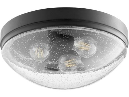 3-light Ceiling Flush Mount Noir w  Clear Seeded Hot on Sale