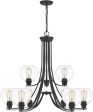 Pruitt 9-light Chandelier Matte Black For Discount