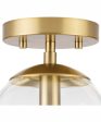 Atwell 1-Light Mid-Century Modern Semi-Flush Mount Brushed Bronze For Discount