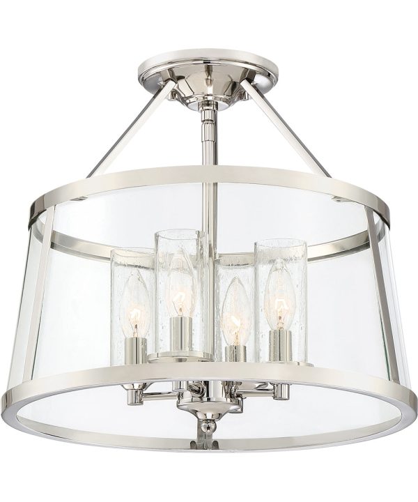 Barlow 4-light Semi Flush Mount Polished Nickel Cheap