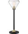 Baron 1-Light Table Lamp Black Antique Brass Clear Glass Shade Cheap