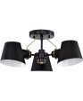 Baxter 3-Light Close-to-Ceiling Black   Burnished Brass Supply