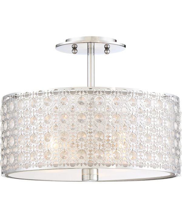 Verity Medium 3-light Semi Flush Mount Polished Chrome Online Sale