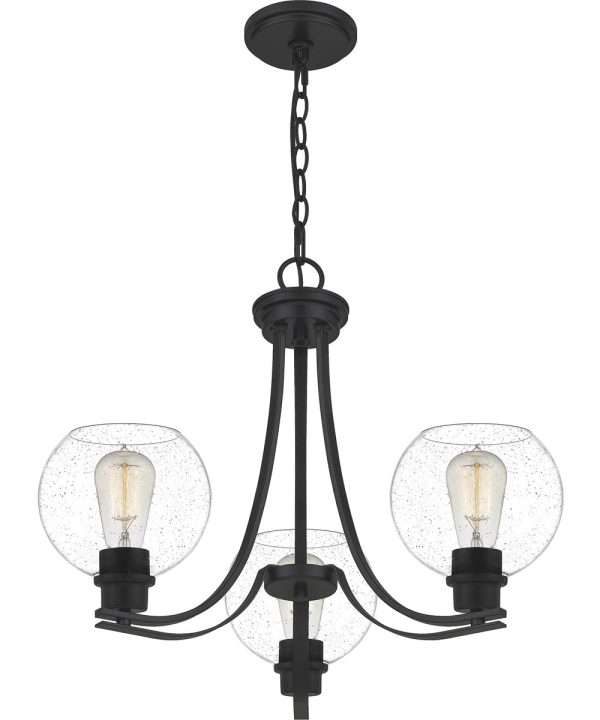 Pruitt 3-light Chandelier Matte Black For Discount