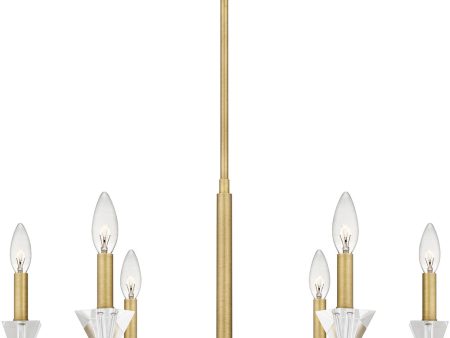 Lottie 6-light Chandelier Aged Brass Online now