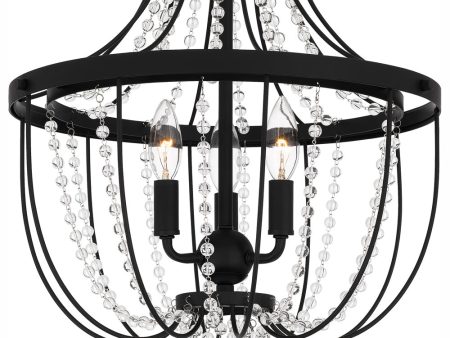 Adelaide Medium 3-light Semi Flush Mount Matte Black Online Sale