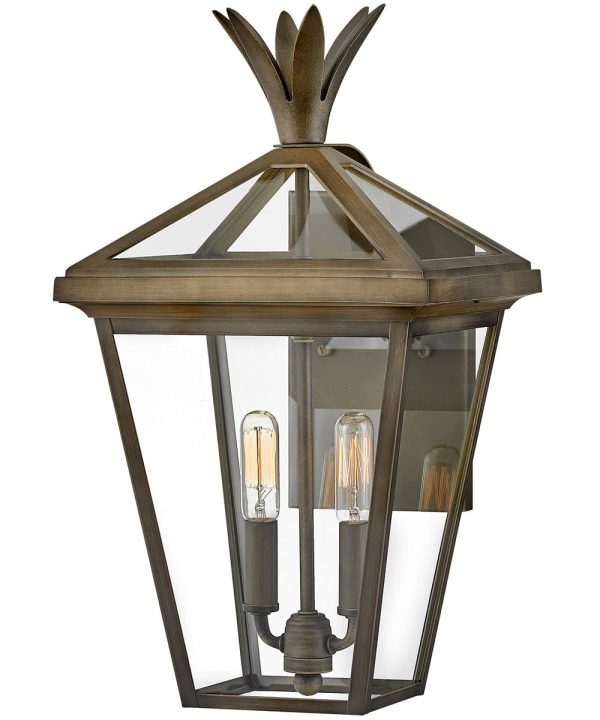 Palma 2-Light Medium Outdoor Wall Mount Lantern in Burnished Bronze Fashion