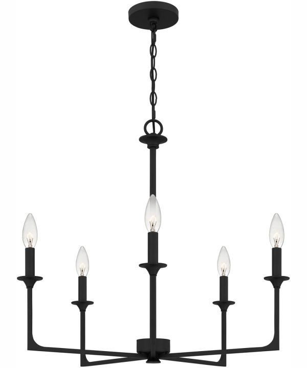 Prescott 5-light Chandelier Matte Black Discount