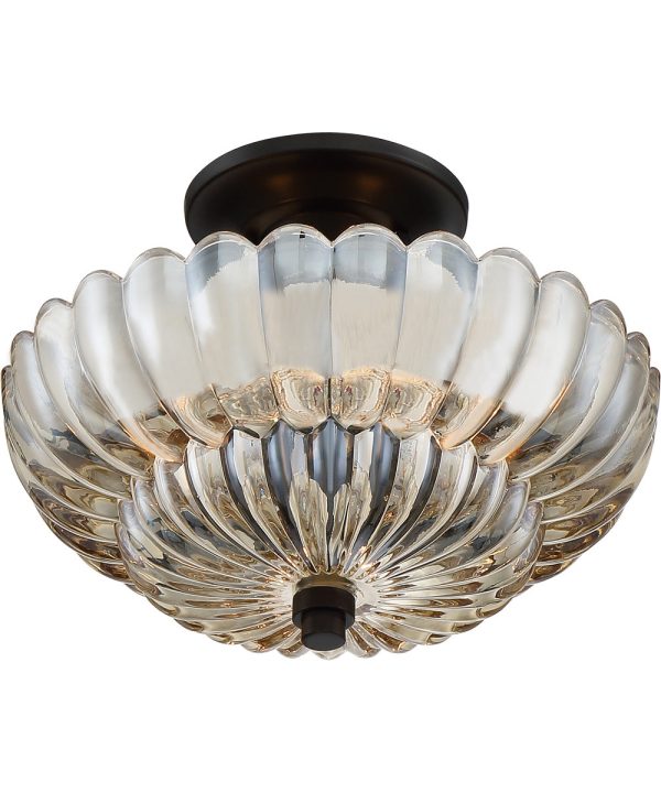 Whitecap Medium 3-light Semi Flush Mount Mottled Cocoa Hot on Sale