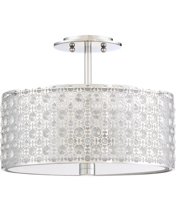 Verity Medium 3-light Semi Flush Mount Polished Chrome Online Sale