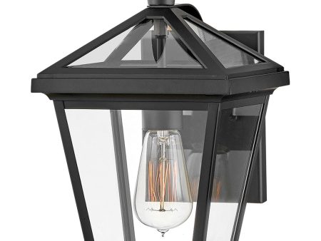 Palma 1-Light Small Outdoor Wall Mount Lantern in Black Online now