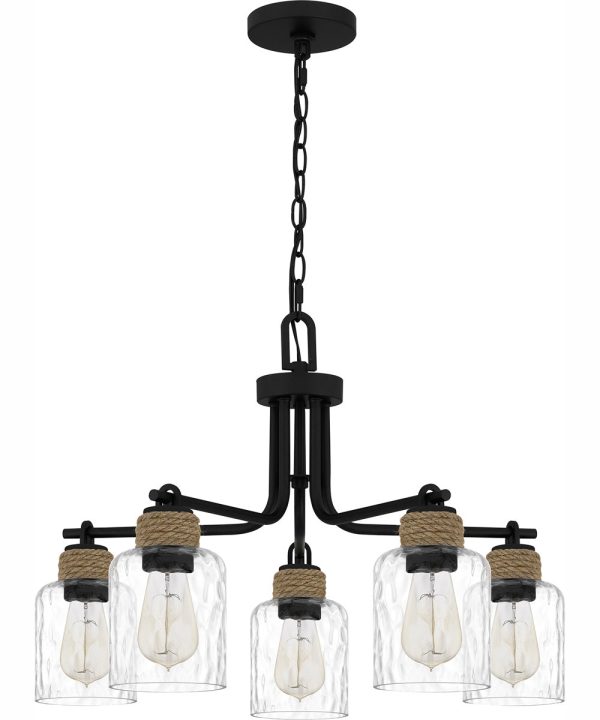 Baltic 5-light Chandelier Matte Black on Sale