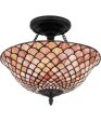 Ursa 2-light Semi Flush Mount Matte Black Fashion