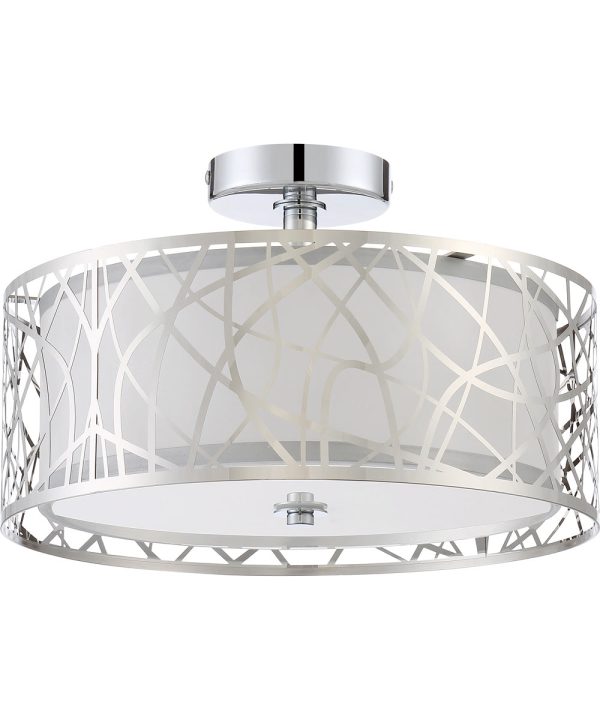 Abode Medium 3-light Semi Flush Mount Polished Chrome on Sale