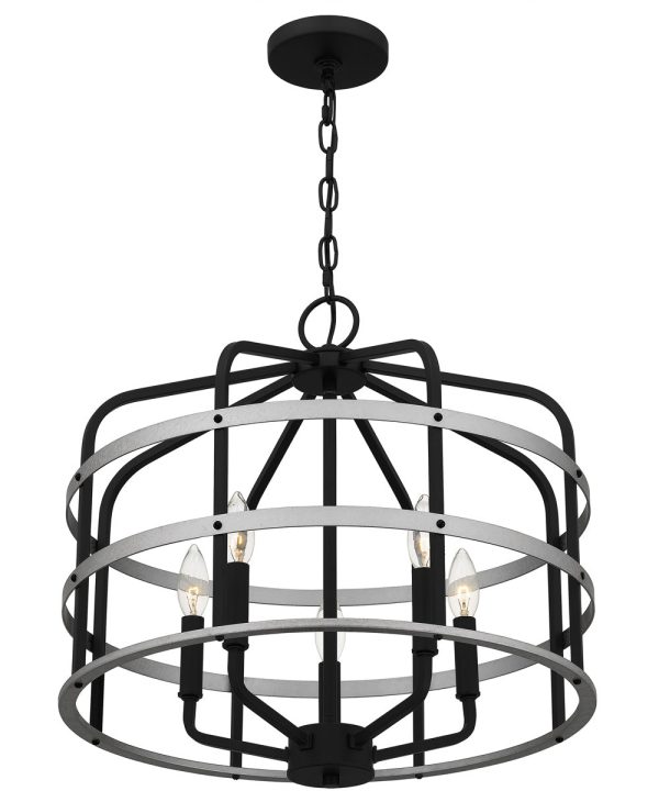 Avignon 5-light Pendant Matte Black For Discount