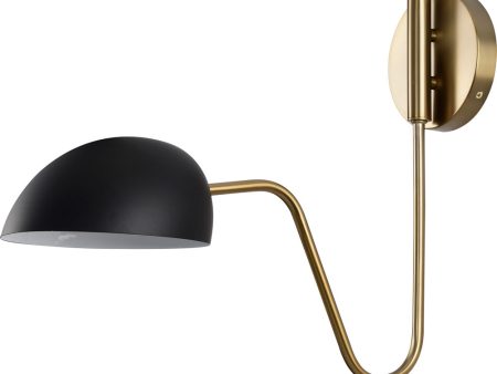 Trilby 1-Light Vanity & Wall Matte Black   Burnished Brass Hot on Sale