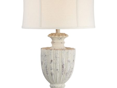 Aeneas 1-Light Table Lamp White Wash Oat Linen Shade For Discount