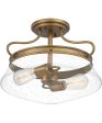 Tucker 2-light Semi Flush Mount Weathered Brass on Sale