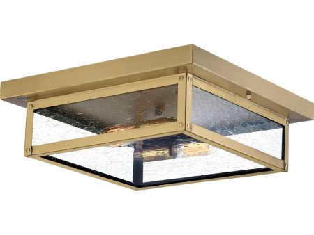 Westover Medium 2-light Outdoor Ceiling Light Antique Brass For Sale